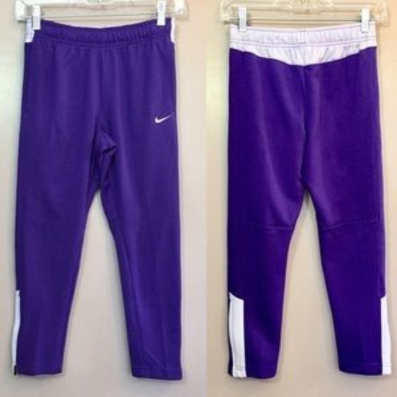 Nike Pants - NIKE DRI FIT ANKLE ZIP CROPPED WORKOUT PANT PURPLE